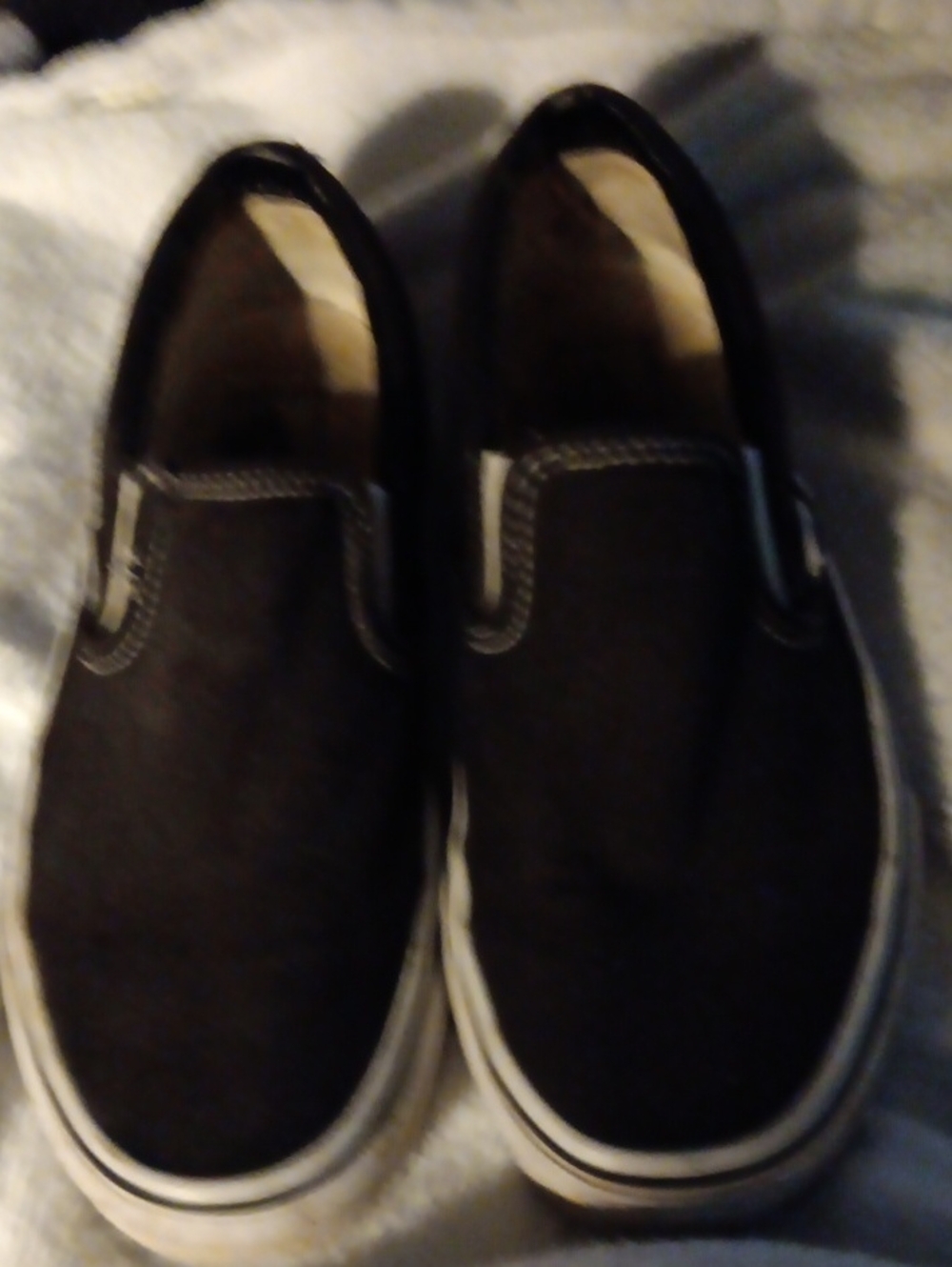 Vans Womens Black Canvas Slip-On Sneakers